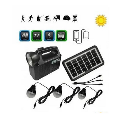 Kit solar GD-8017 MUSIC portabil cu 3 becuri